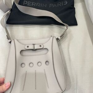 Gray Leather Women's Bag - PERRIN PARIS
